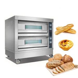 Four de boulangerie électrique de taille moyenne double 2 4 9 12 plateaux pour tarte au pain Four à pizza de bureau à gaz commercial pour boulangerie