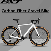 Vélo de gravier en carbone BXT avec freins à disque, vélo de route/gravier avec câblage interne complet, compatible avec GRX-600 1X11S/105 R7120/105 DI2 R7170
