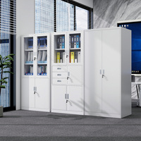 Armoire de Rangement Métallique Moderne à Deux Portes, Pliable et Réglable, en Acier pour Bureau, École ou Hôtel