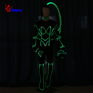 Traje Luminoso de Fibra Óptica, Traje de Baile Eléctrico Luminoso, Disfraz para DJ, Bar, EDM, Festival, Actuación en Escenario, Traje Brillante para Bailarina Gogo - Product Image 2