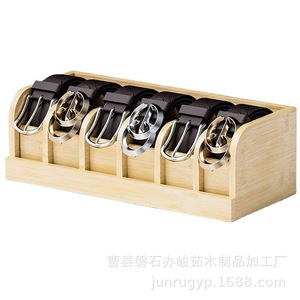 Boîte de rangement en bois rectangulaire multifonction pour ceintures, montres et accessoires vestimentaires, idéale pour la garde-robe - Product Image 5