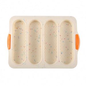 4-Wave Nonstick Silicone Loaf Bake Mold Food Grade Oven Toaster Pan for French Bread Baguette Soap Making - Product Image 1