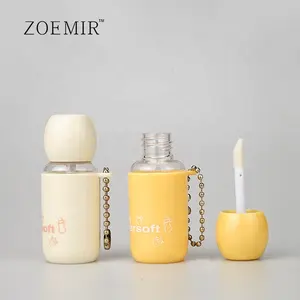 Adorable bottle shape lipgloss tube cute for kids yellow custom color packaging container for liquid lipstick cute lipgloss tube