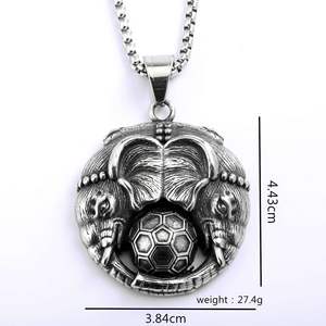 Collar con colgante de acero inoxidable, estilo punk unisex, diseño de máscara y elefante, para regalo, a juego con ropa - Product Image 5