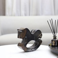 SAIDKOCC Moderne Minimaliste Marbre Naturel Cheval À Bascule Animal Art Ornement Salon Chambre Portoro Petite Taille
