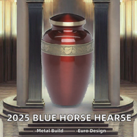 Cercueil funéraire classique vintage en métal bleu de style européen 2025, 200 pouces cubes, à vendre