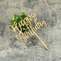 Décorations de gâteau d'anniversaire en bambou - Joyeux Anniversaire - Accessoire de gâteau personnalisé en forme de lettres - Fête des Pères - Remise de diplôme