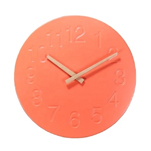 Nuovo Disegno Fatto A Mano Rotonda Arancione <span class=keywords><strong>orologio</strong></span> Da Parete In Ceramica Per La Casa Che Vivono Decorazione Della Stanza - Product Image 1