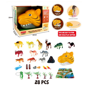 Juguete de Plástico con Animales y Estuche de Almacenamiento de Dinosaurios, Tiburón, Tigre, Vaca, Set de Juego <span class=keywords><strong>Zoom</strong></span> - Product Image 3