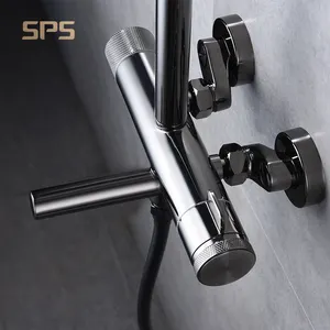 B2038 SPS Hiện Đại Thiết Bị Vệ Sinh Lượng Mưa Mùa Thu Mưa Phòng Tắm Rắn Brass Shower Kit Và Tap Mixer Vòi Cột Đặt Cho Phòng Tắm