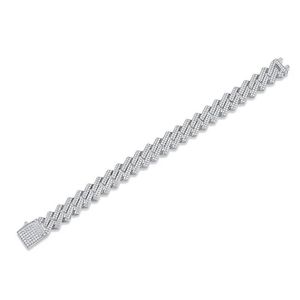 Xinfly Wholesale Fine Jewelry Hip Hop 925 <b>Solid</b> Sterling <b>Silver</b> 10mm 14mm Ice Out Moissanite Diamond Cuban Link <b>Bracelets</b> - Product Image 2
