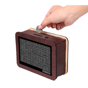 Trong Kho Đảng Dots DIY Retro Bằng Gỗ Con Heo Đất Ngân Hàng Tiền Tiết Kiệm Thách Thức Hộp Với Kỹ Thuật Số Tracker Đồng Xu Tiền Mặt Vault Tiết Kiệm Hộp - Product Image 3