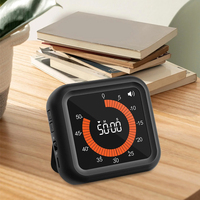 Timer Hitung Mundur LED Digital Besar dengan Kenop Bundar Bahan Plastik Ramah Lingkungan untuk Penggunaan Dapur & Kantor Hitam & Putih