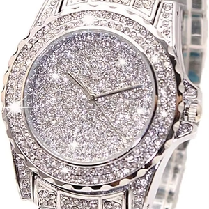 Montre en acier inoxydable de qualité supérieure sertie de diamants en moissanite, pierres radiantes, design raffiné, mode haut de gamme, élégance quotidienne - Product Image 5