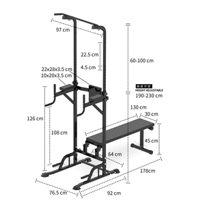 Multifunctional Iron Pull-Up Rack with Dumbbell Adjustable <strong>Weight</strong> <strong>Bench</strong> <strong>and</strong> Power Rack for Indoor Fitness - Product Image 2