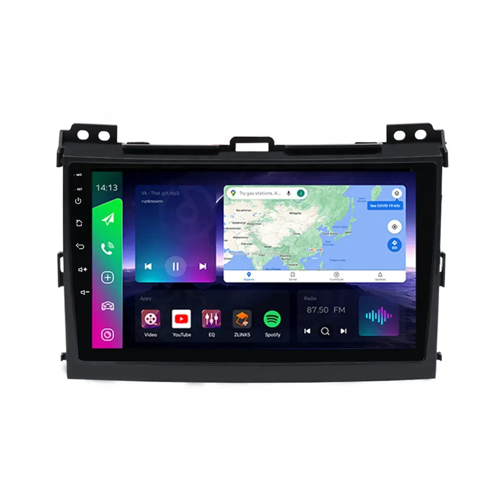 Мультимедийный Dvd-проигрыватель с ЖК-экраном, Android, Gps-навигацией для Toyota Prado Land Cruiser 120