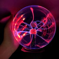 Nouveauté décoration de la maison kidgift veilleuse intelligente USB magique lampe de table rouge éclair 8 pouces lumière plasma