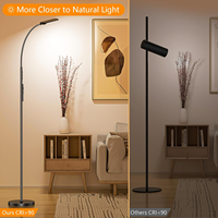 Lampadaire LED avec télécommande, lampe de lecture avec 4 niveaux de luminosité pour le salon, la chambre à coucher et le bureau