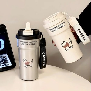 Cute Puppy 316 Stainless Steel Coffee Mug With Lid Portable Thermos Cup For Water And Coffee Gift - Product Image 2