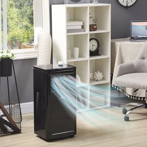<b>Portable</b> 8000 BTU <b>AC</b> <b>Unit</b> with Remote Control 24H Timer & Dehumidifier Fan Low Energy Battery Powered for 161Sq Ft Black Color - Product Image 1