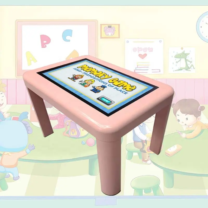 32/43 inch toughed glass full hd kindergarten multi touch screen table for kids games smart interactive table with touch screen