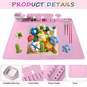 Hot <span class=keywords><strong>Sale</strong></span> Kinder DIY Malerei Spielzeug Bastel matte Kinder pädagogische Zeichenbrett Doodle Pad Silikon Mal matte - Product Image 2