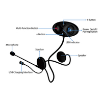 Helm interkom sepeda motor, helm interkom Bluetooth tanpa kabel untuk Radio dua arah
