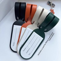 Étiquette de bagage en cuir entrelacé de haute qualité avec porte-identifiant, personnalisable avec logo et nom, pour valise et bagage