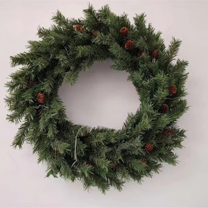 2025 PVC Nhân Tạo Giáng Sinh Vòng Hoa Vòng Hoa Tùy Chỉnh Kích Thước Giáng Sinh Trang Trí Vòng Hoa Với Thông <span class=keywords><strong>Cone</strong></span> Cho Ngoài Trời Trong Nhà - Product Image 1