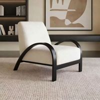 Fauteuil d'appoint moderne Tenghang en velours bouclé avec structure en bois massif pour salon, chambre, salle de séjour, hôtel