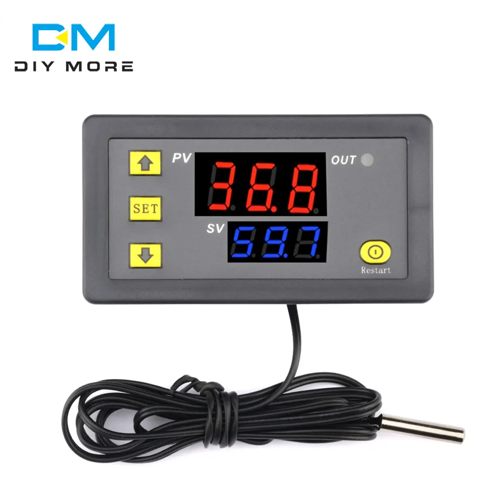 Цифровой регулятор температуры W3230, термометр, датчик температуры, красный, синий светодиодный дисплей, 12 В постоянного тока
