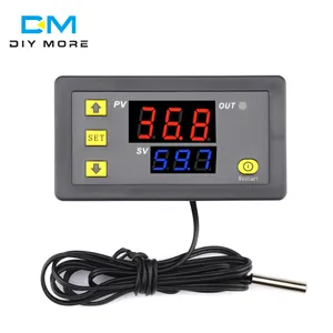 W3230 Dc 12V Digitale Temperatuurregelaar Thermostaat Thermometer Temperatuur Sensor Meter Rood Blauw Led Display