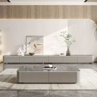 Meubles TV modernes de luxe en bois Ensemble de meubles durables pour le salon avec table basse et meuble TV muraux