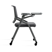 Chaise de formation ergonomique pliable en maille avec tablette d'écriture pour bureau, salle de conférence, école, salle de classe, mobilier scolaire, chaise d'apprentissage