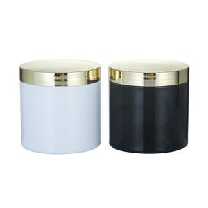 6オンス16オンス32オンスアクリル厚壁琥珀色黒白透明広口PETプラスチック瓶容器金蓋付き - Product Image 1