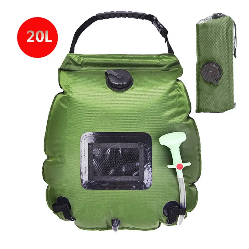 Imple-Bolsa de ducha versión 20L ATH rmy Reen, paquete ATH, utdoor, bolsa de agua para baño de camping con calefacción solar