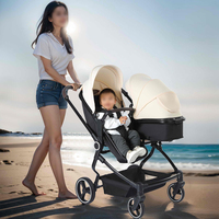 SUNNUO Vente Flash Poussette double 2-en-1 pour bébés, position assise et allongée, super légère et portable, avec pare-pluie