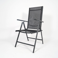 Hitree léger jardin acier métal teslin tissu sept positions réglable inclinable dossier haut chaise pliante ensemble de table