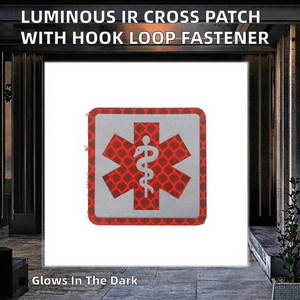 Patch d'identification croisé en toile brodée, découpé au laser, réfléchissant IR, écologique et lumineux, avec fixation auto-agrippante pour usage médical - Product Image 2
