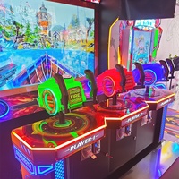 Máquina recreativa de disparos simulador de asalto de destrucción total de metal operada con monedas, con efectos de iluminación deslumbrantes y soporte en inglés.