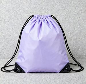 Custom Logo 210D Polyester Shopping Draw String Bag Sport Gym Bag Drawstring <b>Backpack</b> Bags - Product Image 2