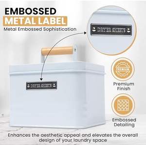 Bacs de rangement en métal de ferme moderne Porte-feuille de sèche-linge en relief et distributeur d'assouplissant pour l'organisation de la décoration de la buanderie - Product Image 3