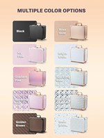 Boîte de maquillage cosmétique de luxe portable avec miroir éclairé par LED Fourniture de beauté en gros pour artistes cosmétologues grande capacité