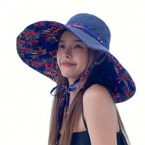 Nuevo Sombrero de Sol de Verano para Mujer, Estilo Playero, con Bordado 3D, Ala Ancha, Estampado de Pescador, Protección Solar para Exteriores - Product Image 2