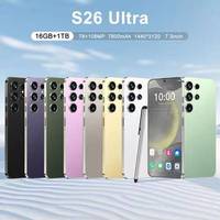 Nouveaux Smartphones Originaux S26 Ultra 2025 16 Go + 1 To 5G Double SIM Deca Core 108 MP Déverrouillage Facial Écran HD Résolution Android 14