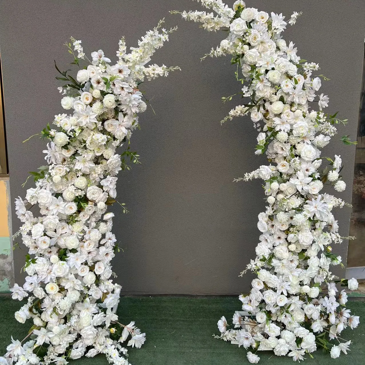 QSLH-T0174 özelleştirilmiş beyaz kemer çiçekler düğün otel dekorasyon kapısı çiçek, düğün giriş çiçek sıra dekorasyon