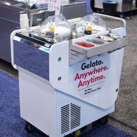 Miles Galaxy Pro V2 EV Cart Machine à glaces et yaourts mobiles 2 saveurs en acier inoxydable 304, couleur personnalisée, batterie