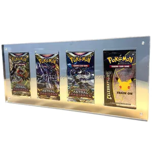 SHP High Quality Acrylic 4 Slot TCG Booster Pack Card Sleeves Display Stand for Protector 1st edition Pokemon Booster Packs Case