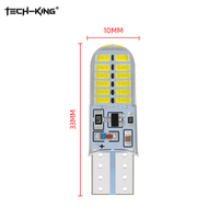 Luz indicadora de ancho de gel de sílice LED para motocicleta, Flash T10 3014 24SMD, luces de matrícula, luz ancha resaltada para automóvil