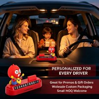 Plaque de stationnement temporaire personnalisée en forme de dessin animé, vente en gros, logo OEM, figurine 3D, carte de stationnement pour tableau de bord de voiture